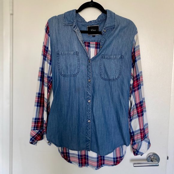 Rails Harper Denim and Plaid Shirt - Picture 2 of 3